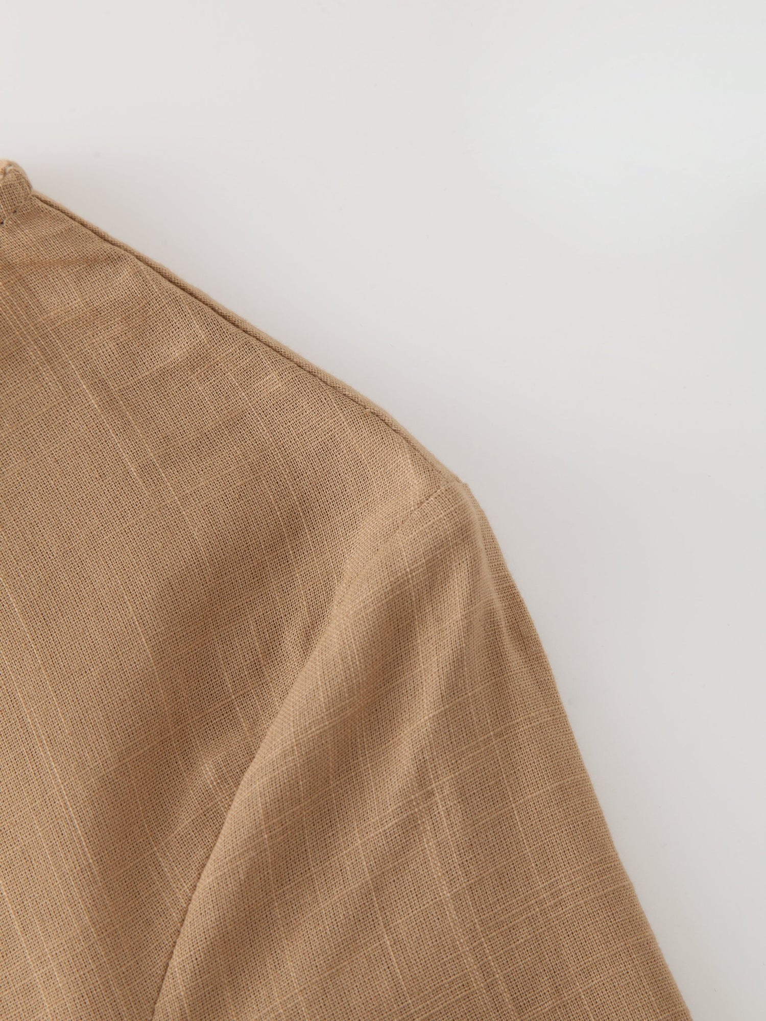 Side Button Dress-Tan