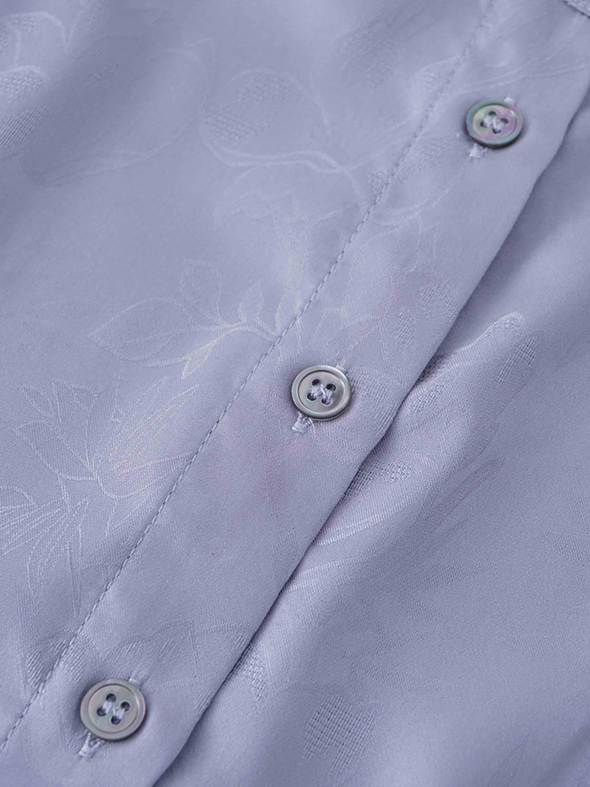 A Line Shirtdress-Slate Blue Floral