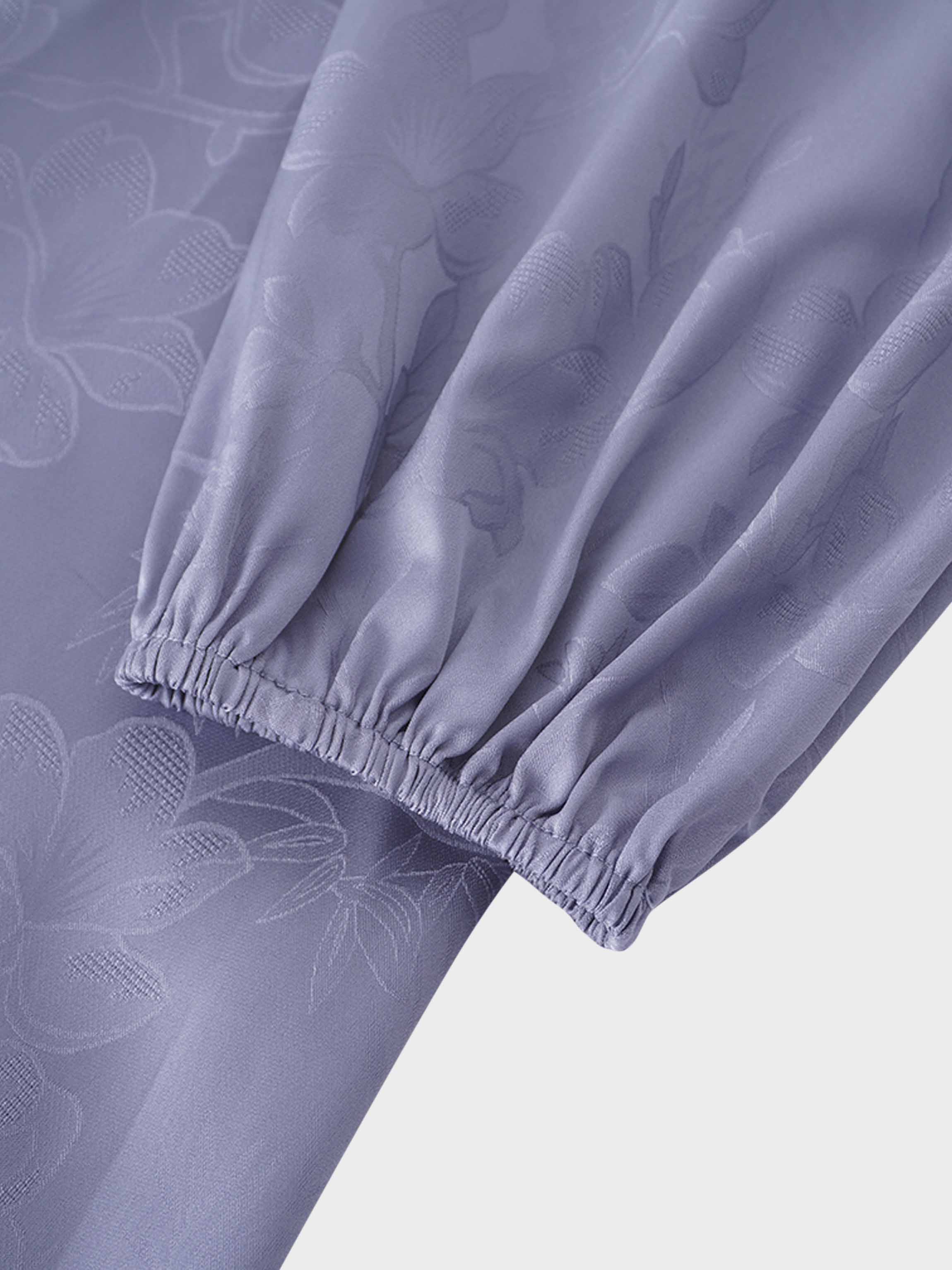 A Line Shirtdress-Slate Blue Floral