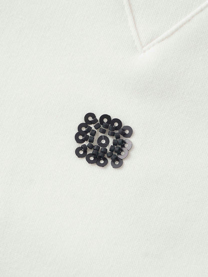 Embellished Sweatshirt-White/Black