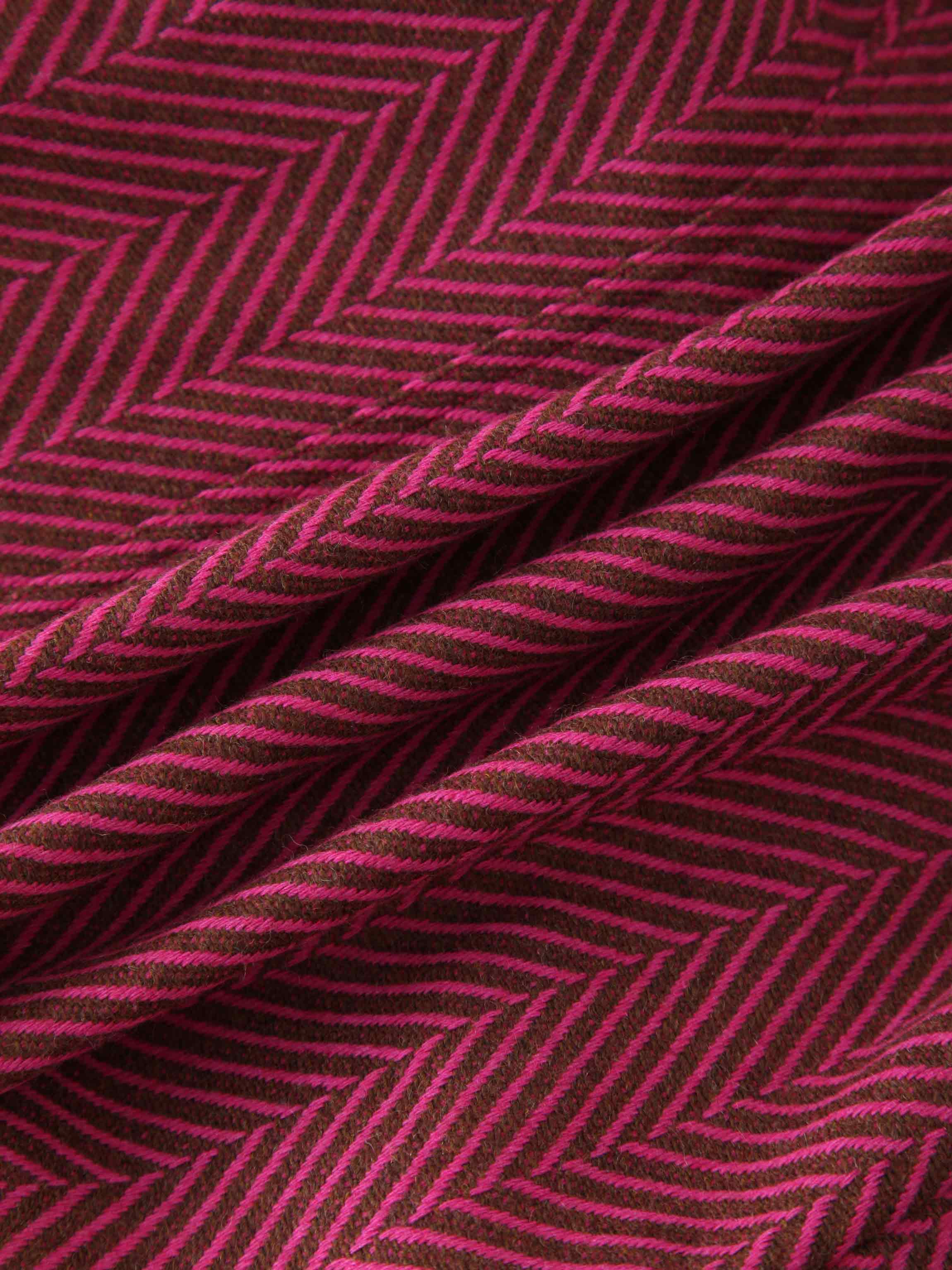 Fitted Blazer-Pink/Brown Herringbone