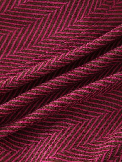 Fitted Blazer-Pink/Brown Herringbone