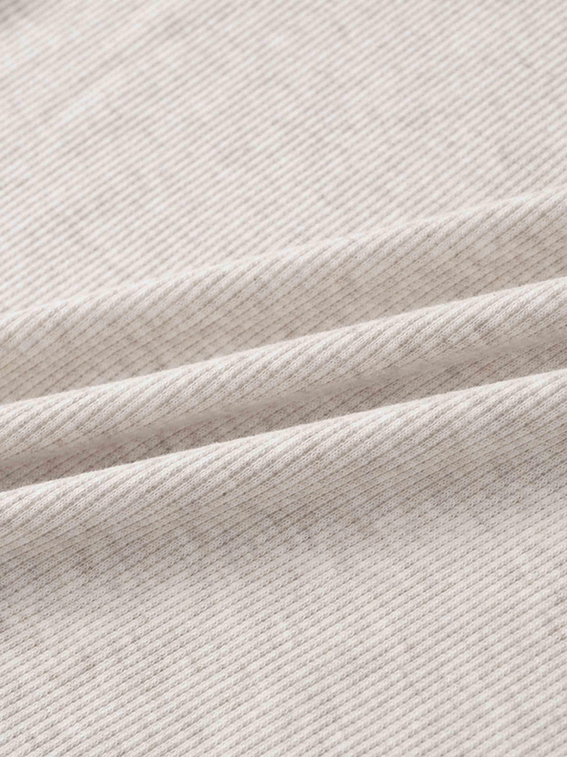 Ribbed Collar T-Shirt-Tan