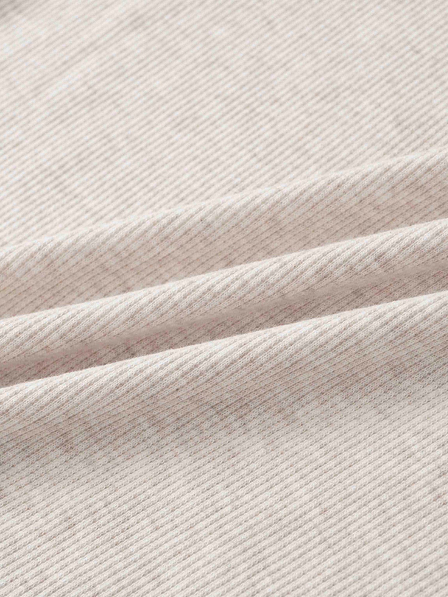 RIBBED COLLAR T-SHIRT-OATMEAL