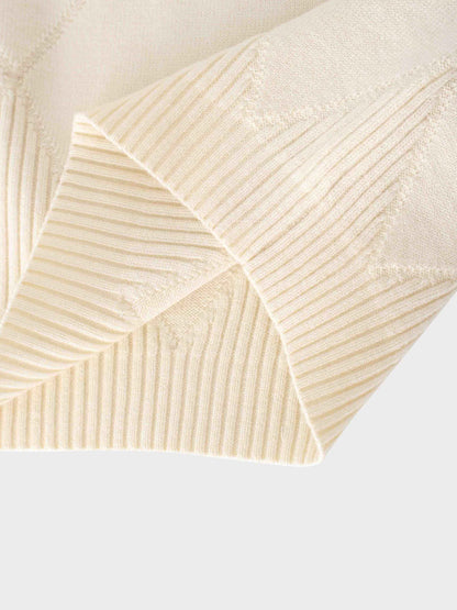 Oversized Diamond Detail Sweater-Ivory