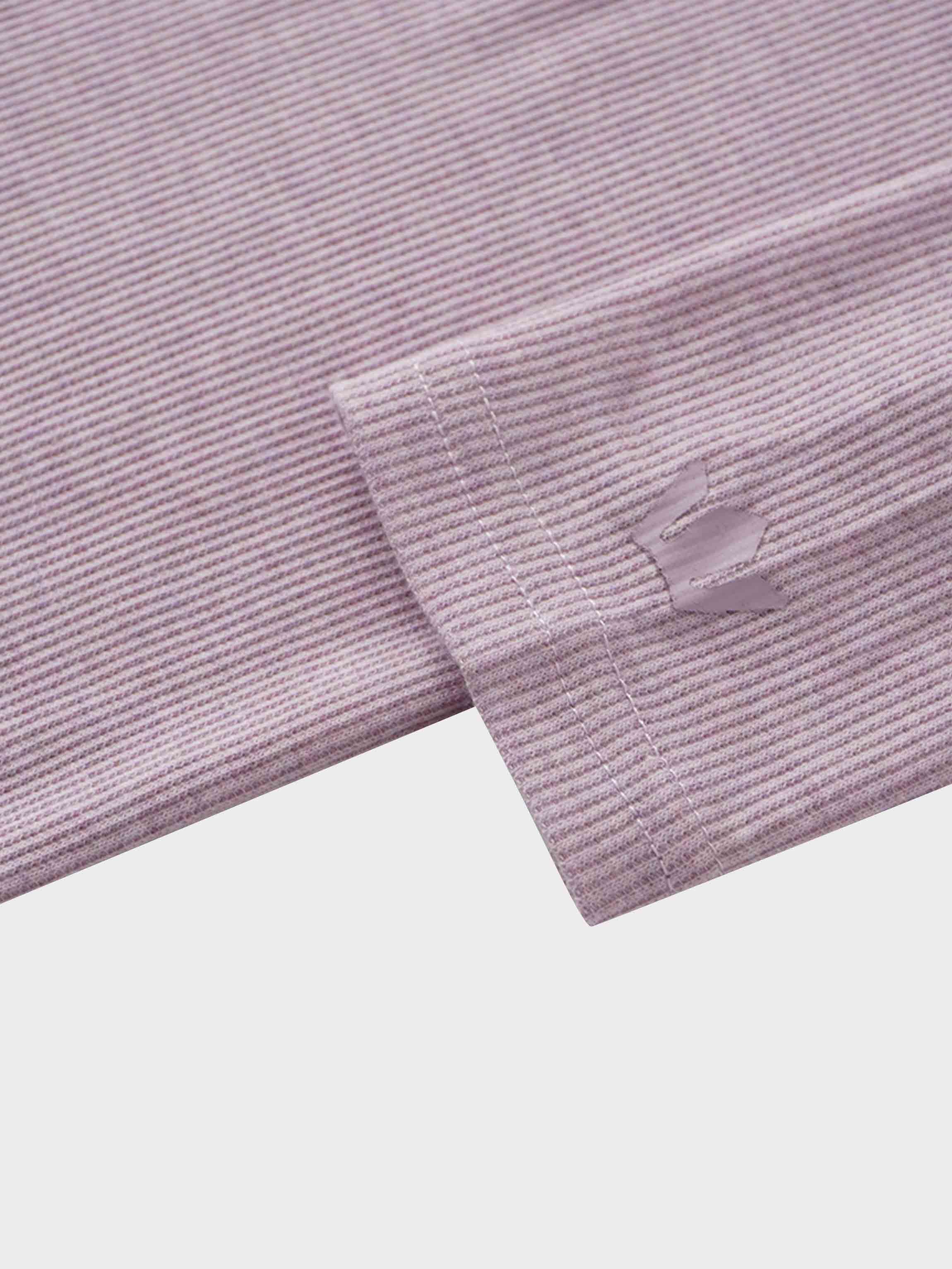 Ribbed Collar T-Shirt-Lavender