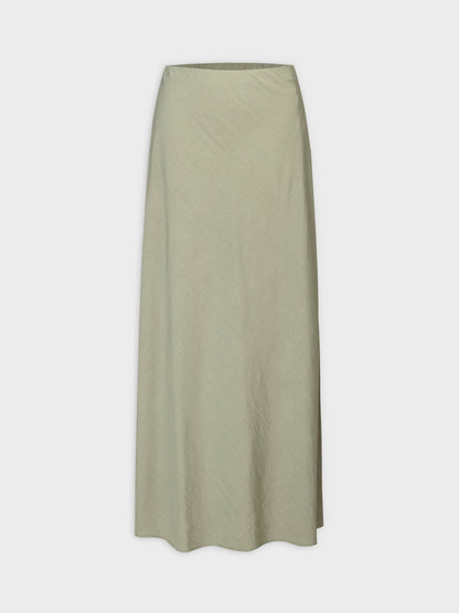 Crinkle Cotton Skirt 38"-Olive