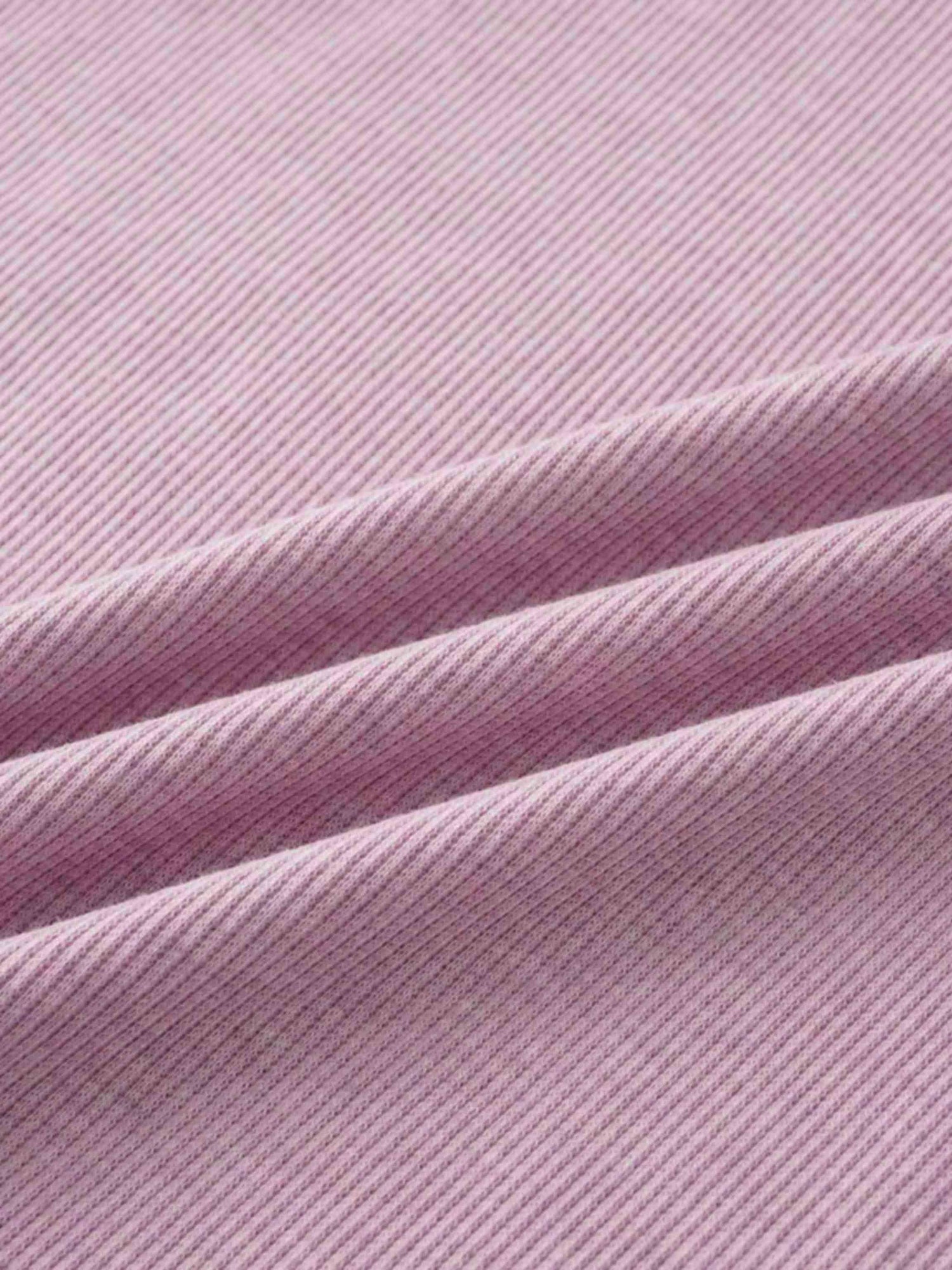 Ribbed Collar T-Shirt-Lavender