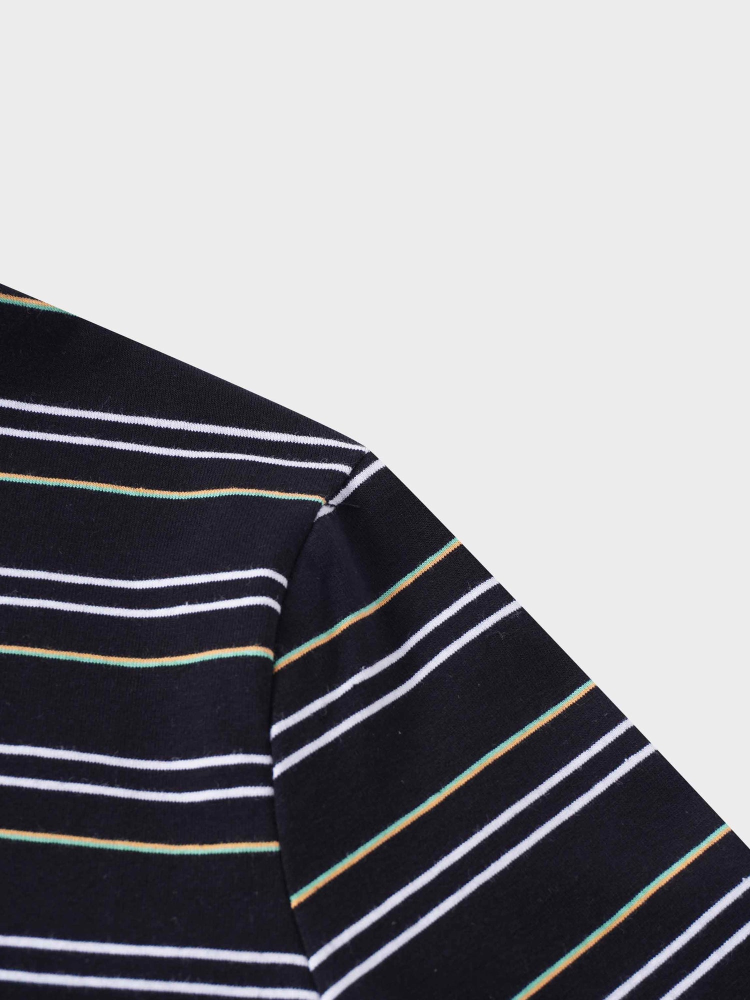 Flat Striped Crew Long Sleeve-Black/White/Green