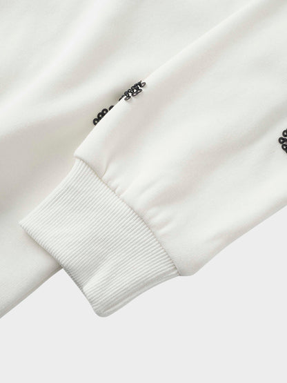 Embellished Sweatshirt-White/Black