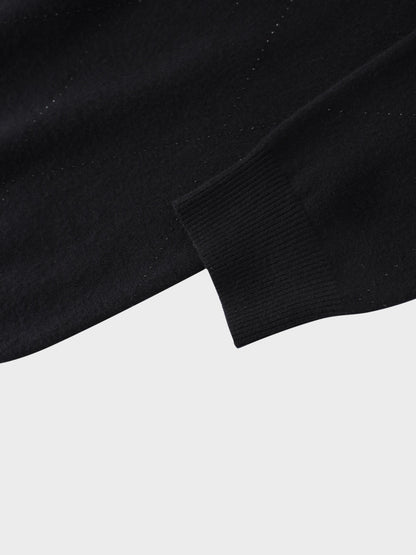 Diamond Stud Design Sweater-Black