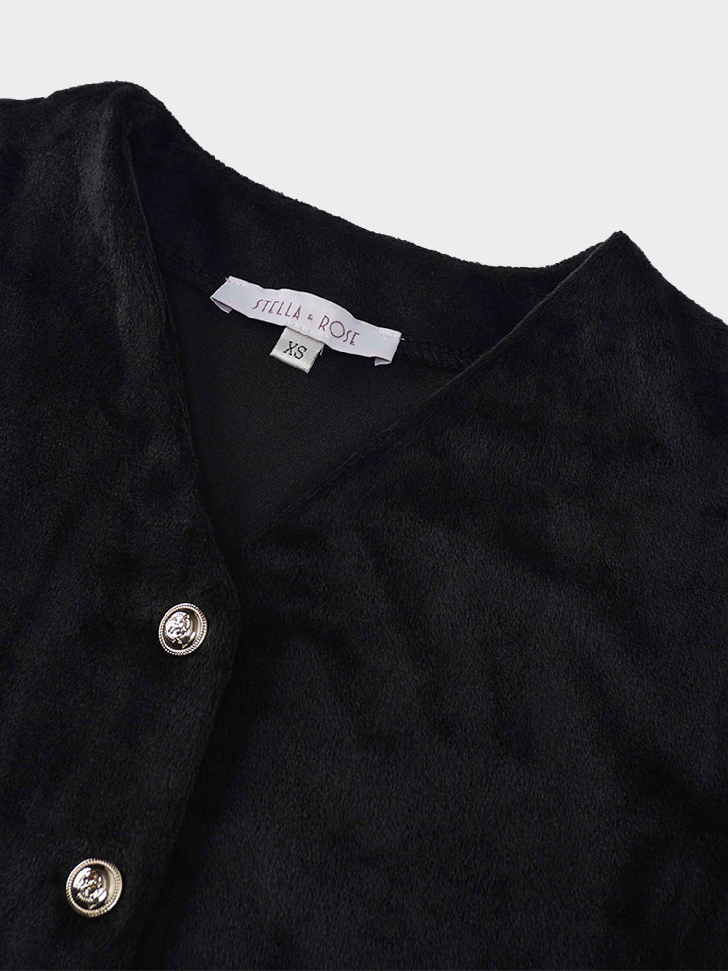 Velour Button Down Maxi Dress-Black