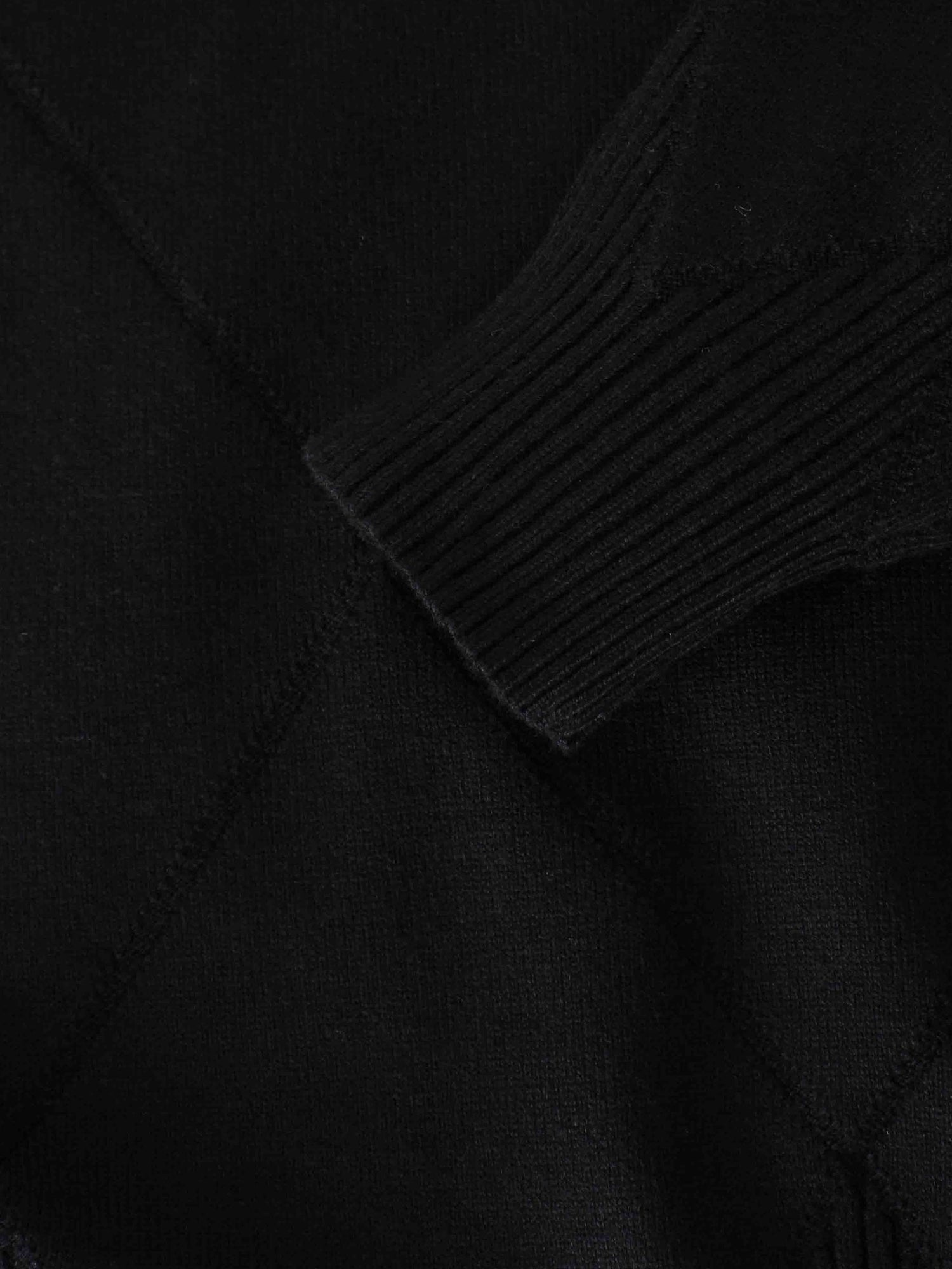 Oversized Diamond Detail Sweater-Black
