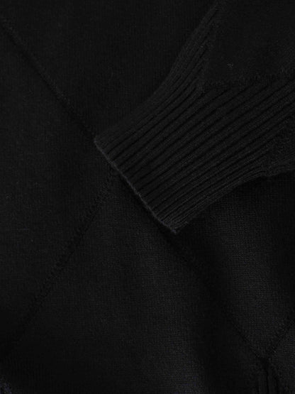 Oversized Diamond Detail Sweater-Black