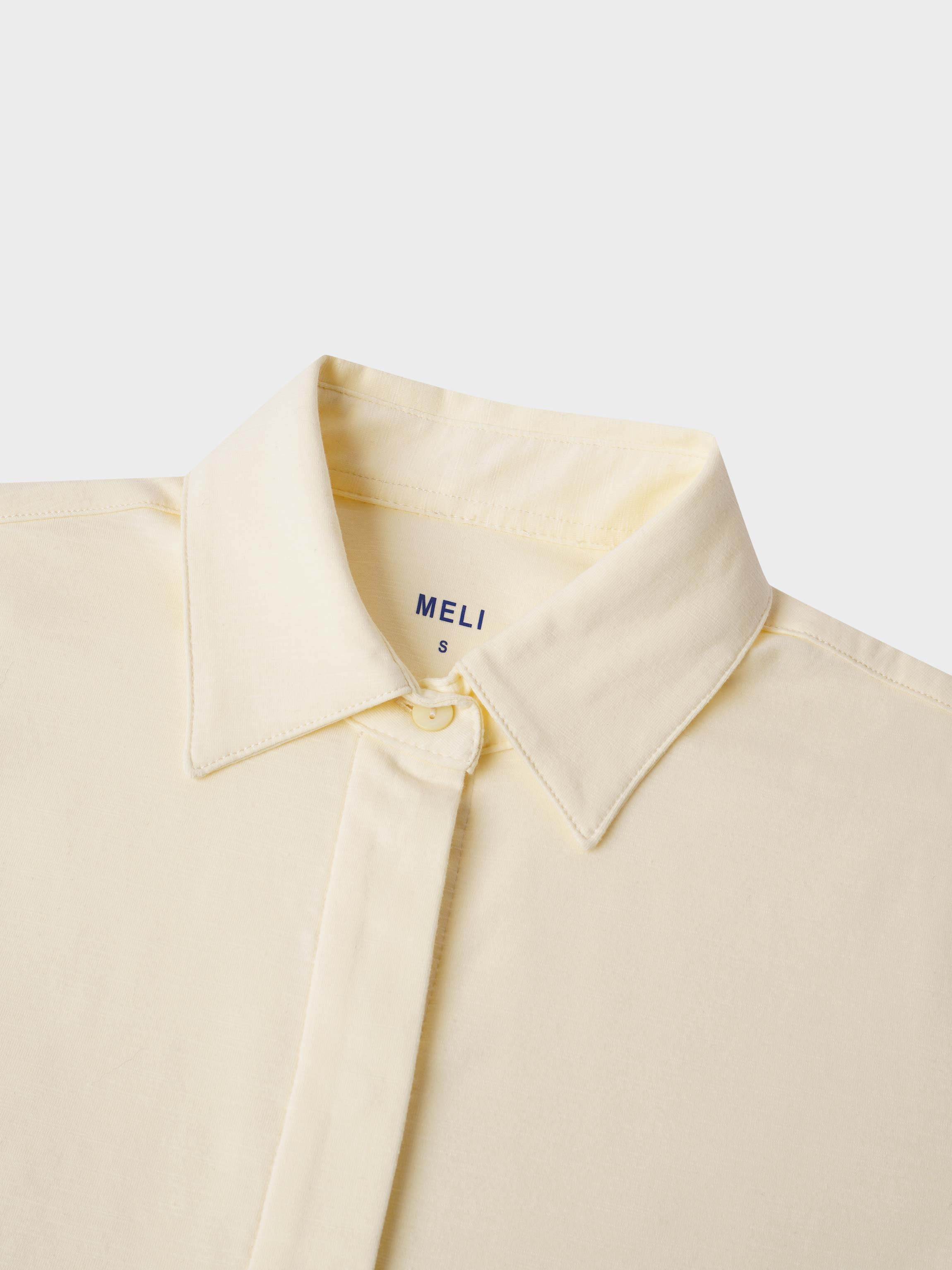 Button Down T-Shirt Blouse-Yellow