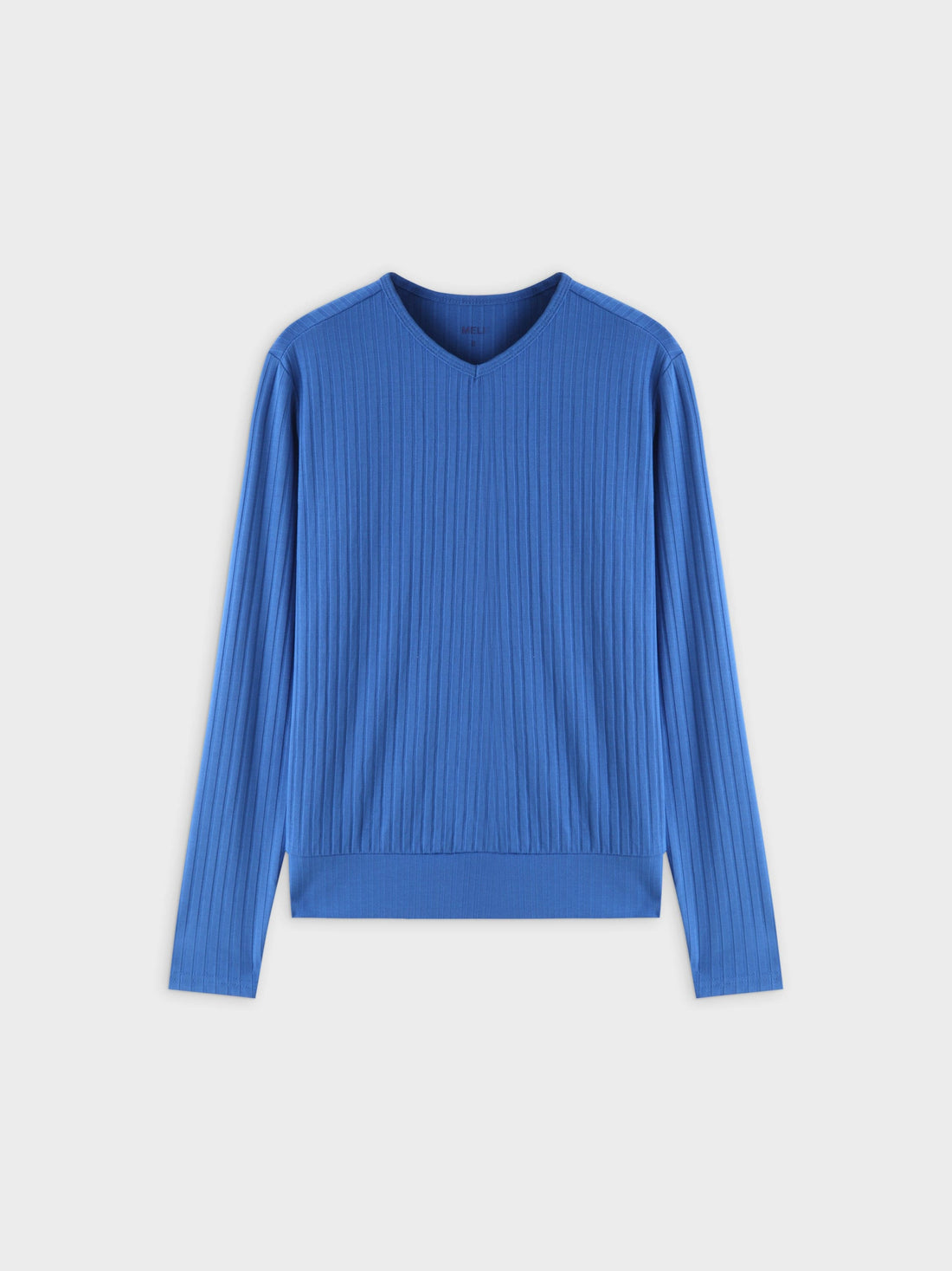 Ribbed High V Bomber-Royal Blue