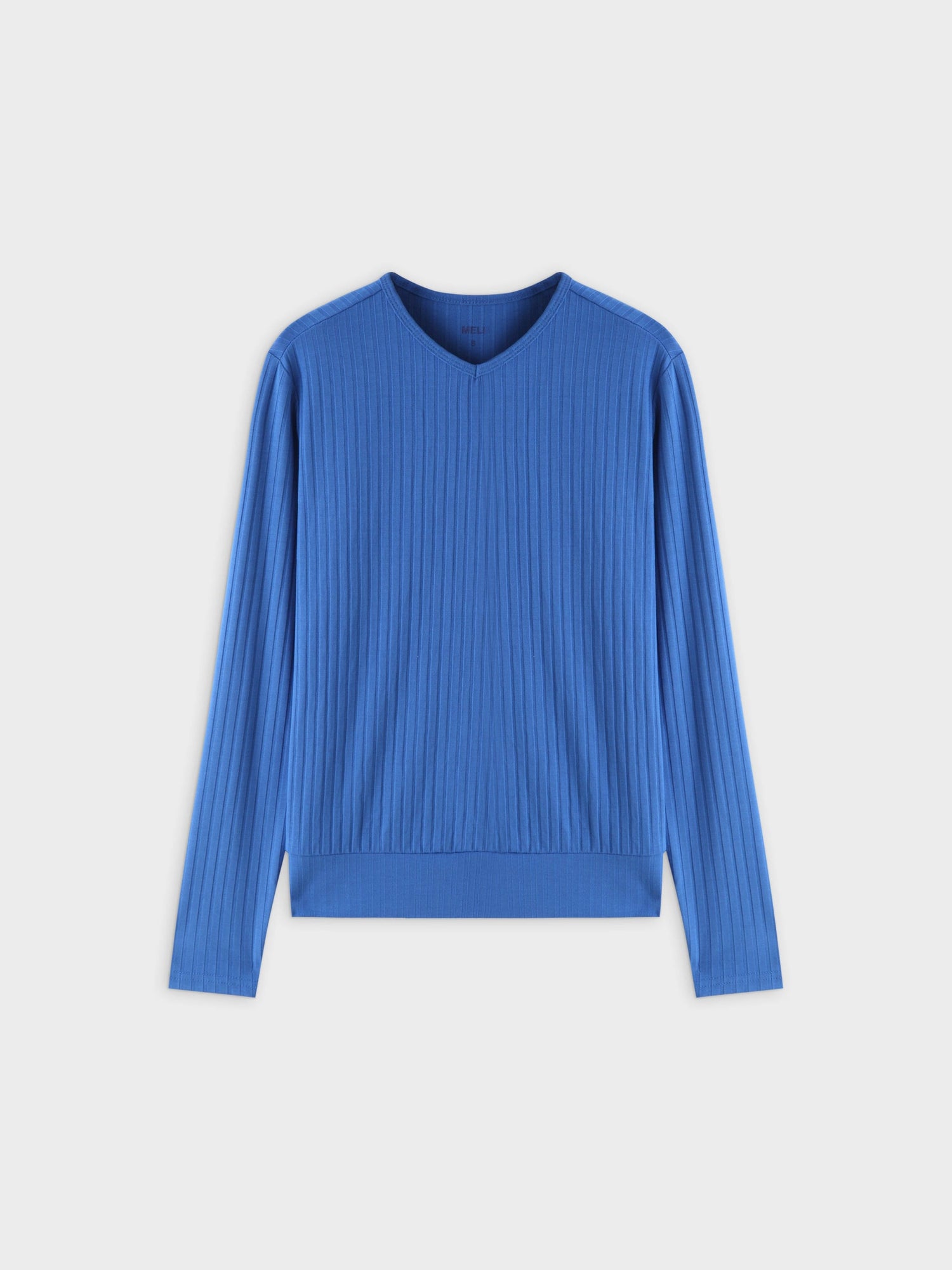 Ribbed High V Bomber-Royal Blue