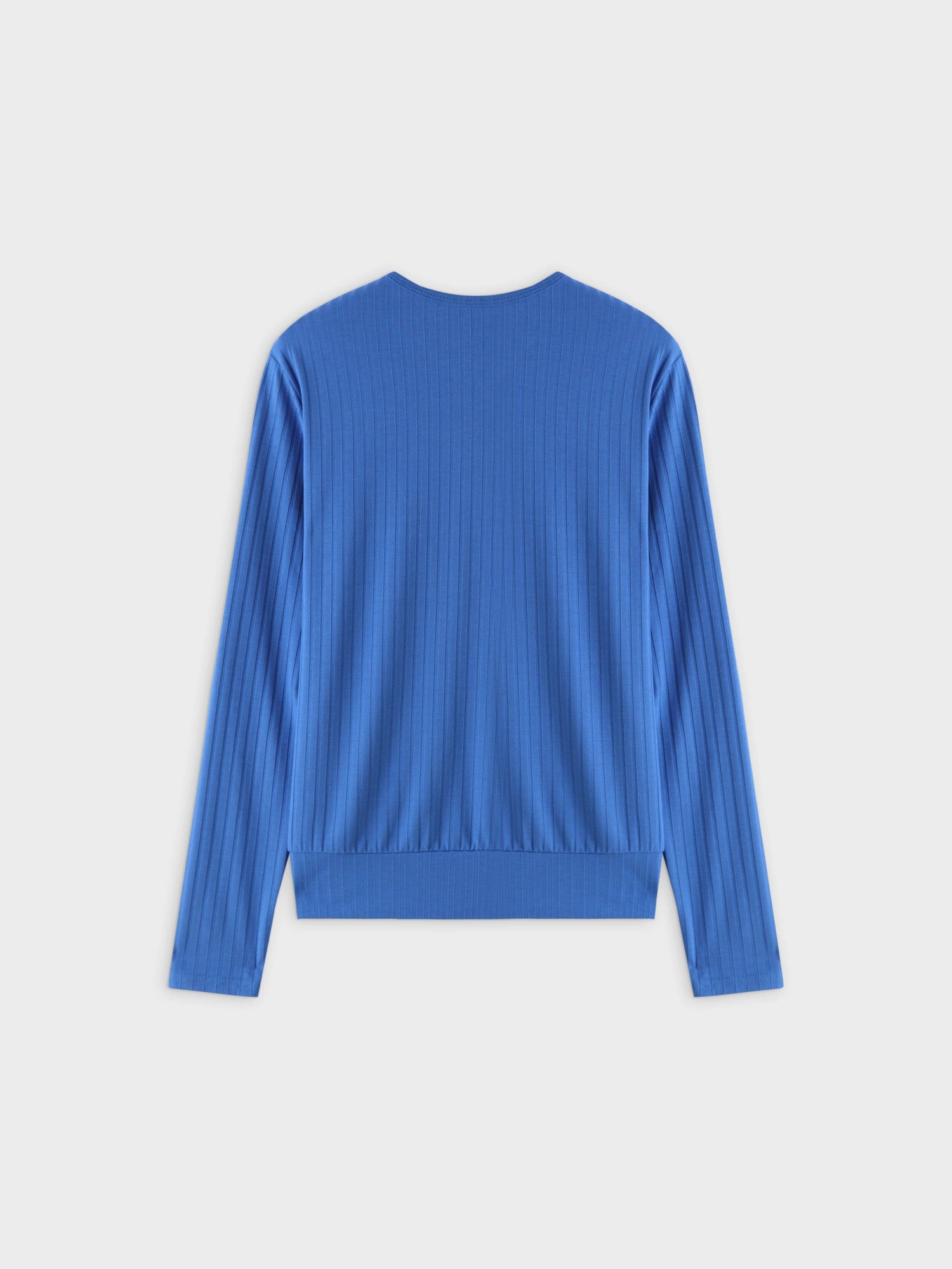 Ribbed High V Bomber-Royal Blue