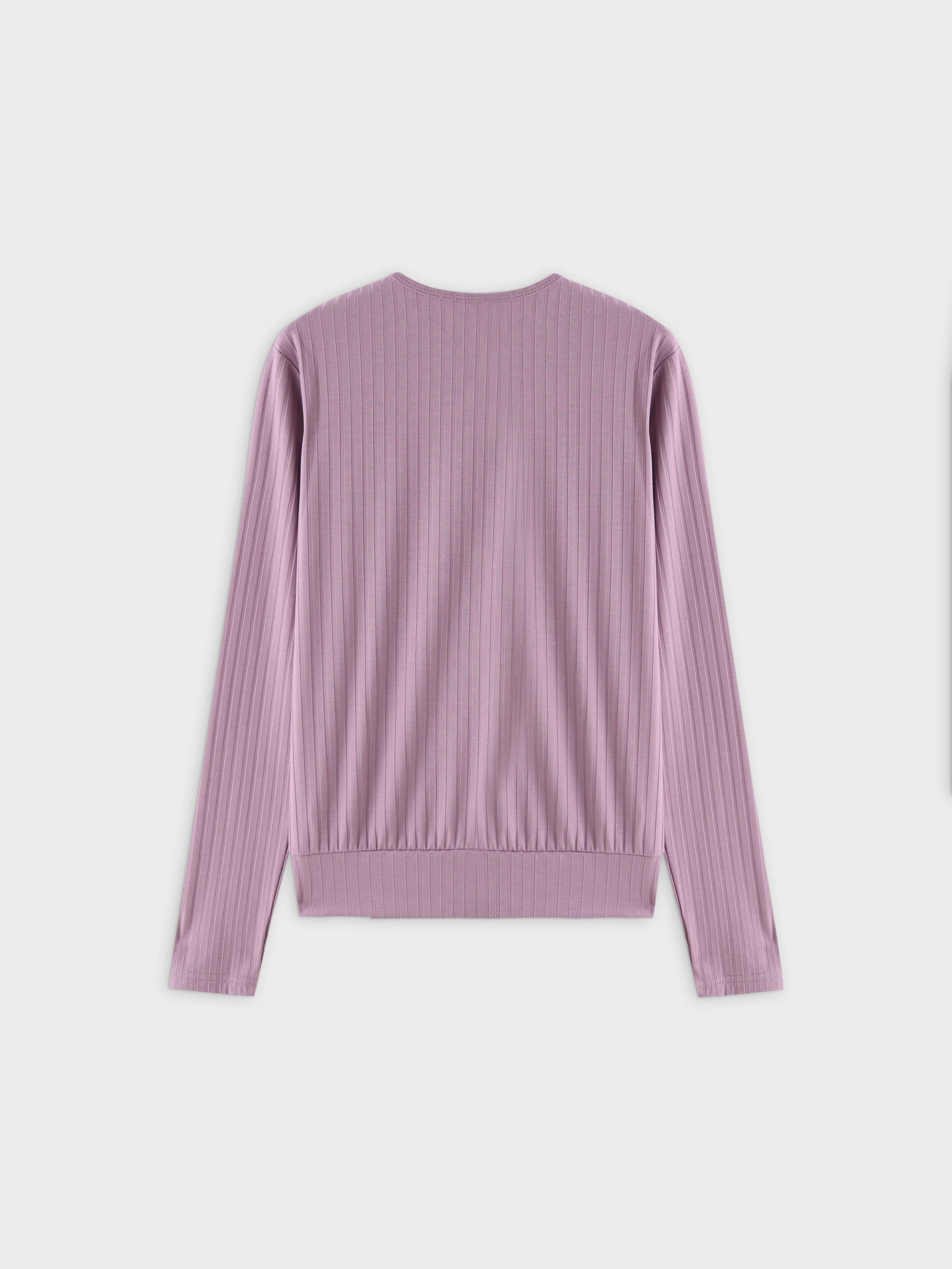 Ribbed High V Bomber-Lavender