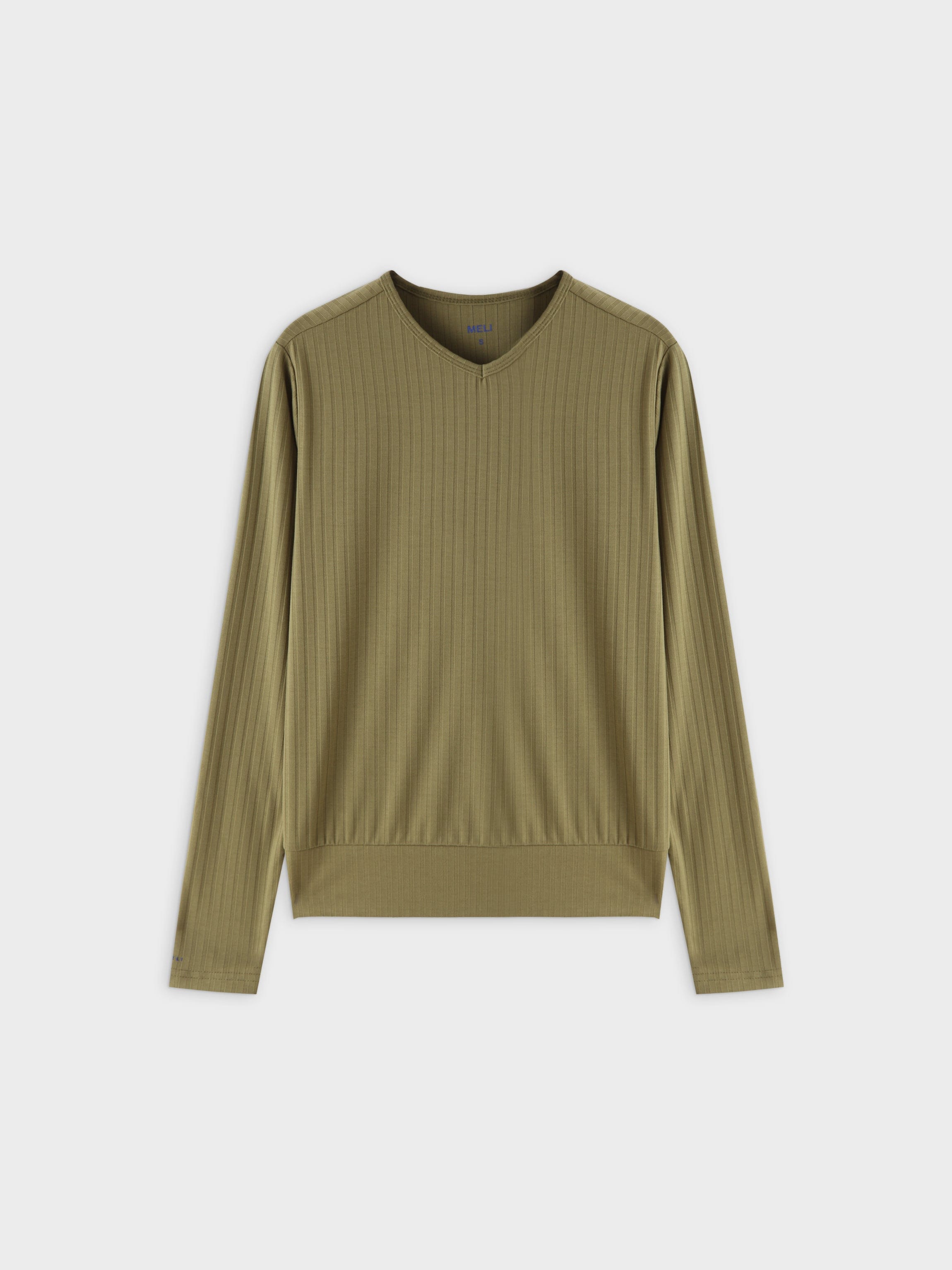 Ribbed High V Bomber-Olive