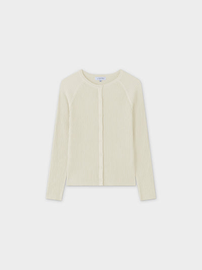Ribbed Knit Cardigan-Ivory