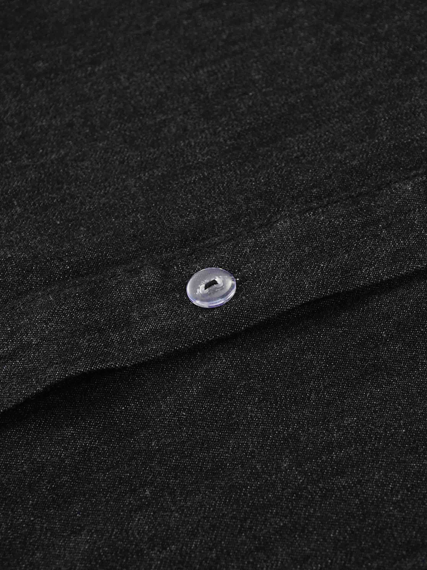 Denim Button Down Blouse-Black