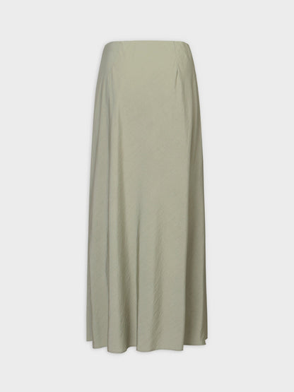 Crinkle Cotton Skirt 38"-Olive