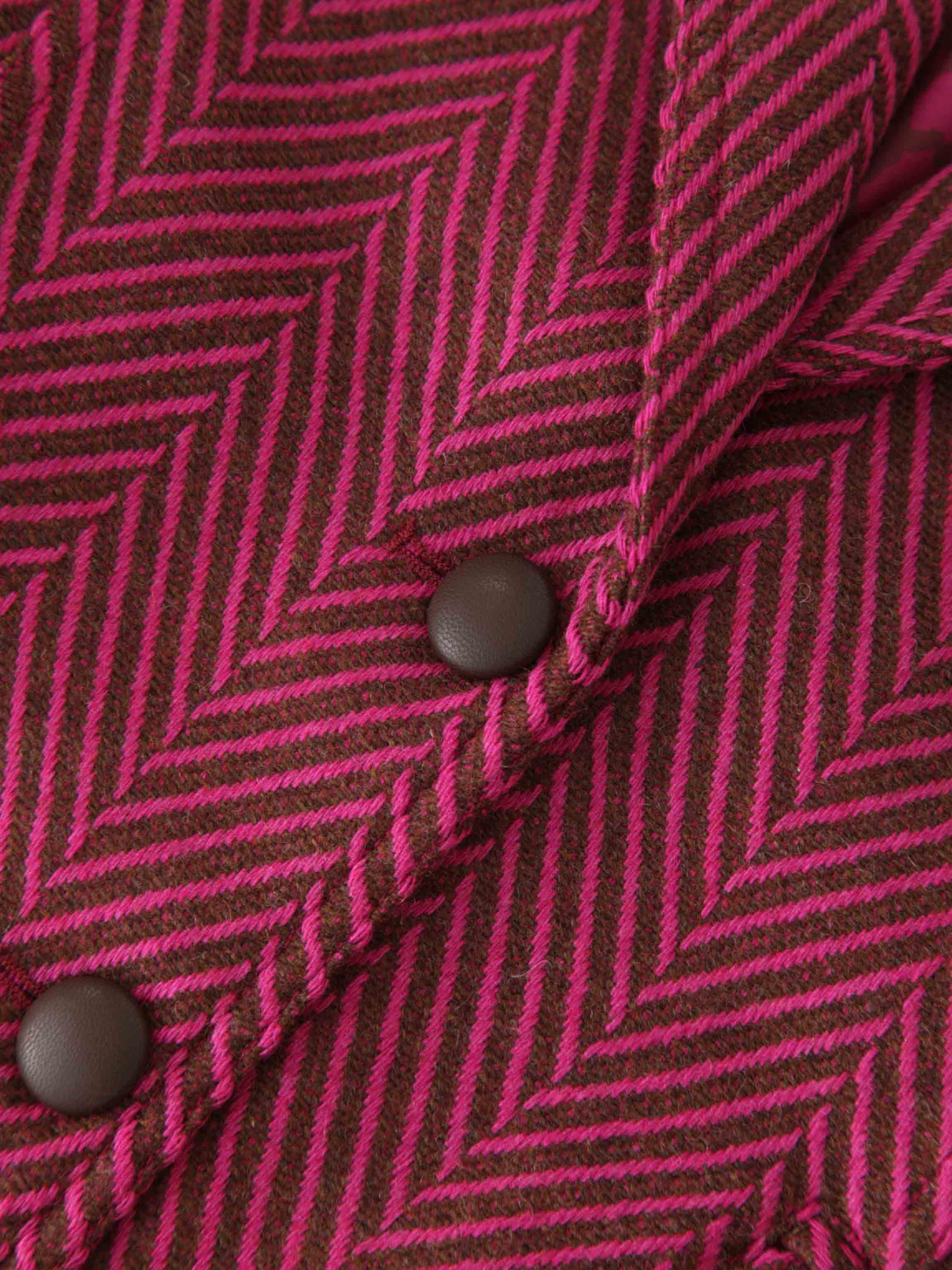 Fitted Blazer-Pink/Brown Herringbone