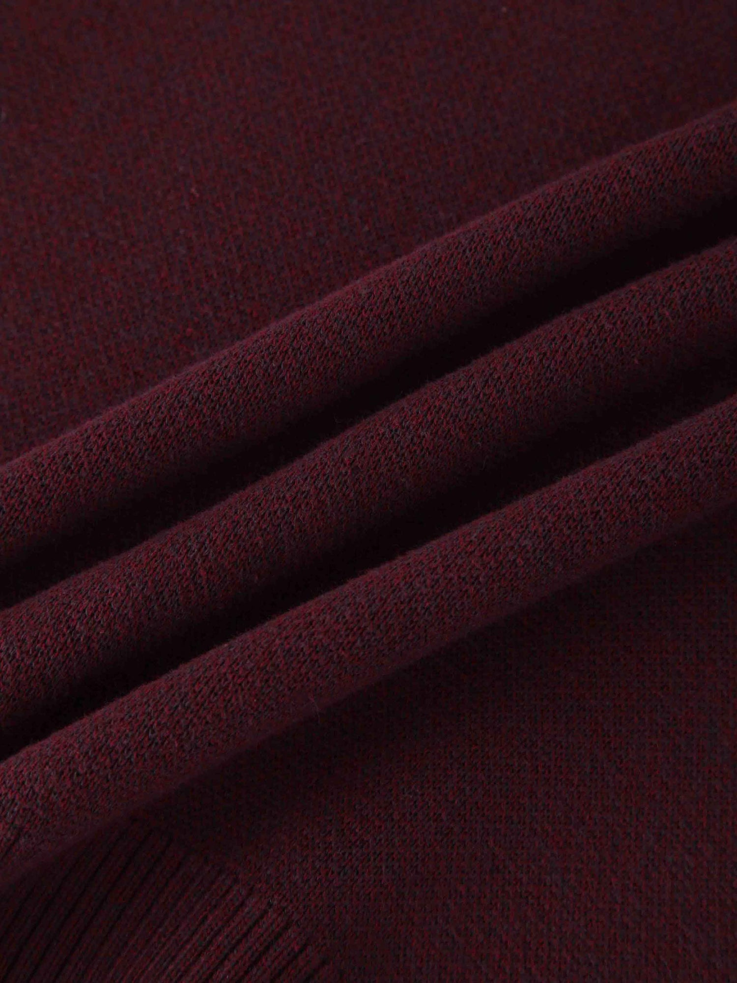 V-Neck Knit Vest-Speckled Burgundy