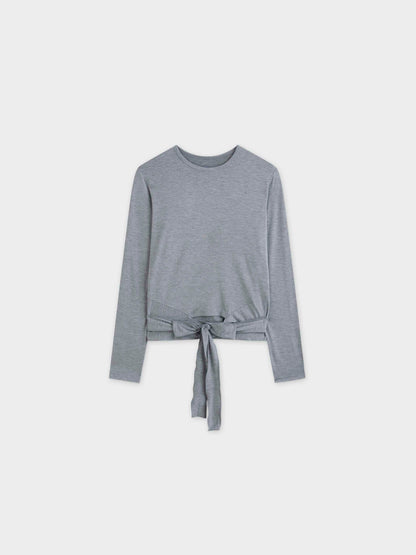 Wrap Tie Tee-Grey