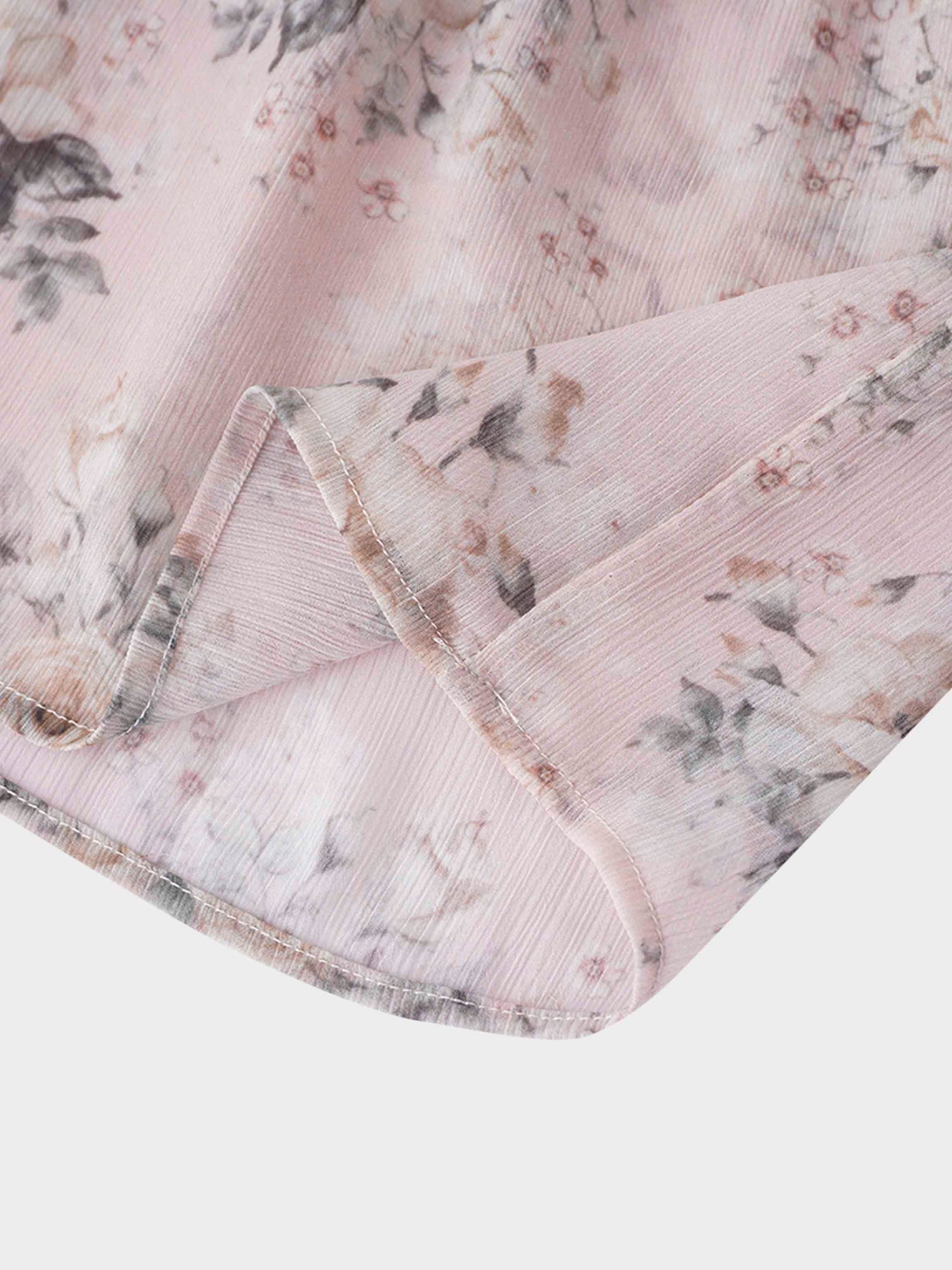 Collared Belted Tiered Dress-Vintage Floral