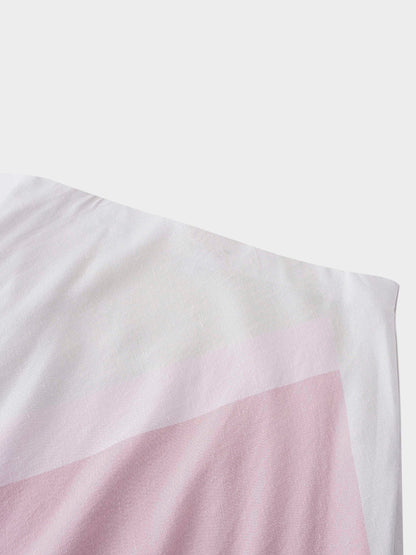 Printed Linen Blend Slip Skirt-Color Block