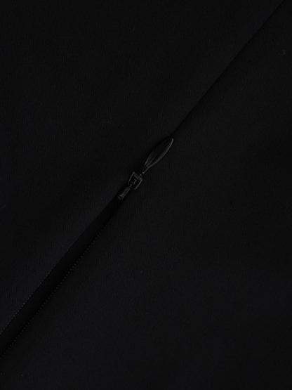 Pleated Slip Dress-Black