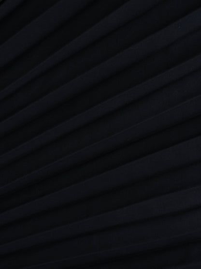 Pleated Slip Dress-Navy