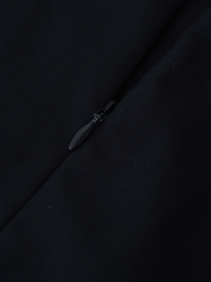 Pleated Slip Dress-Navy