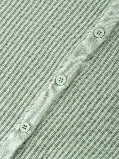 Ribbed Knit Cardigan-Seafoam
