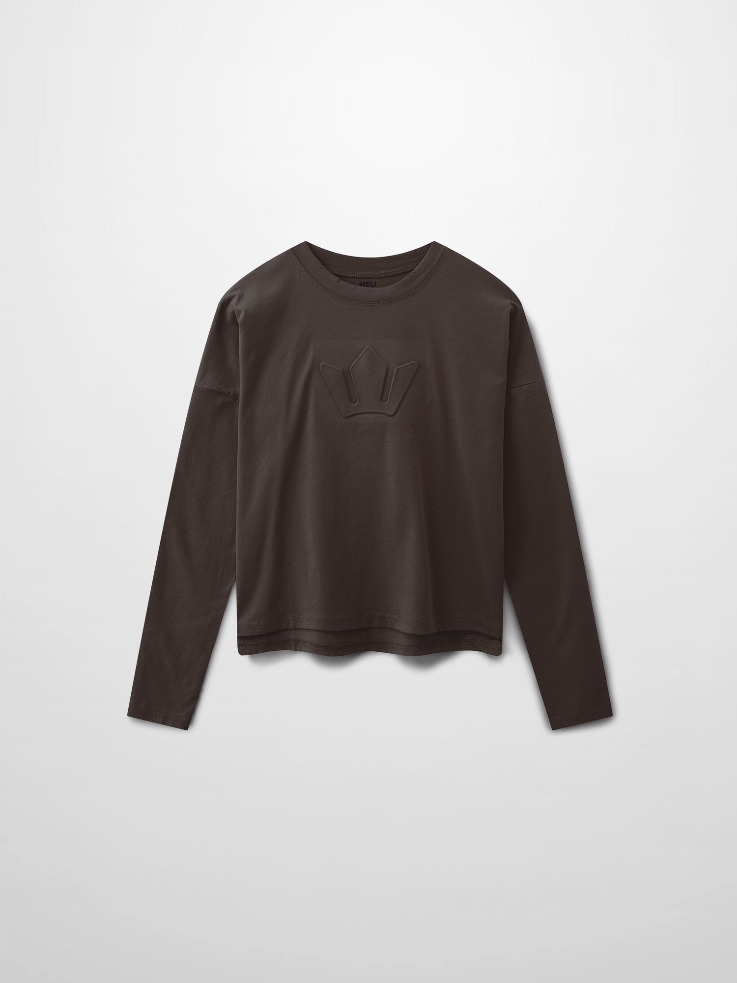 Crown Embossed T-Shirt-Brown