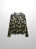 Basic Printed T-shirt-Neon Flower