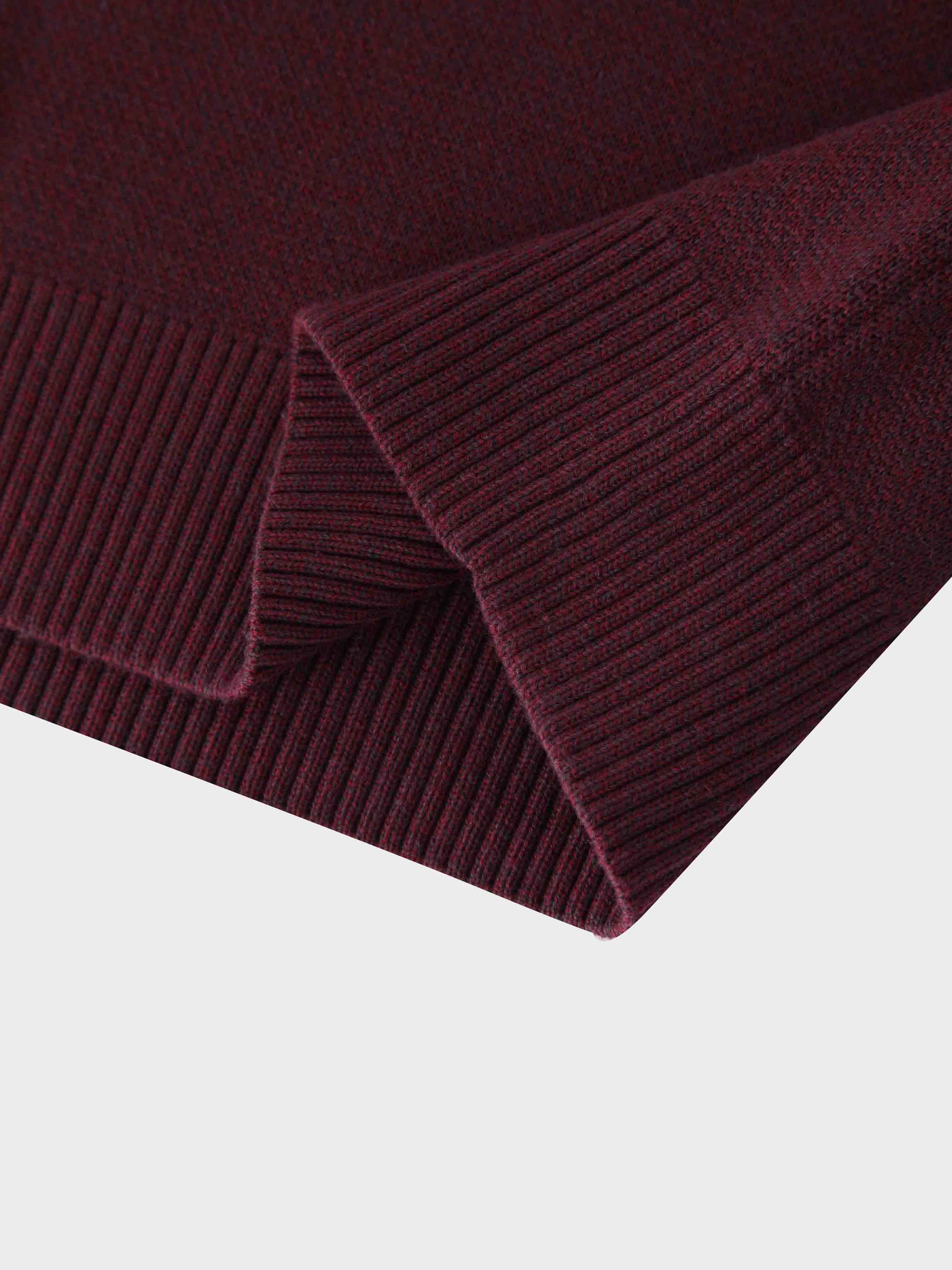V-Neck Knit Vest-Speckled Burgundy