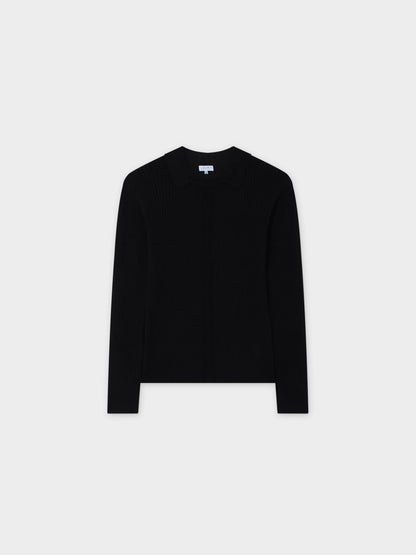 Center Design Sweater-Black