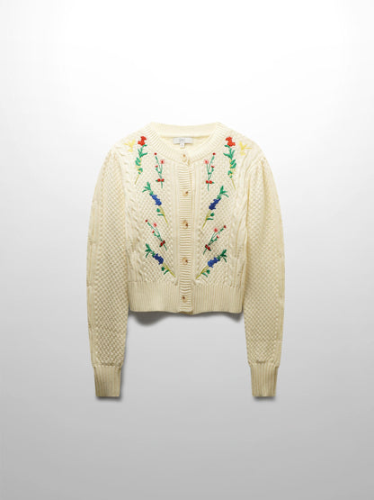 Embroidered Cardigan-Floral Confetti