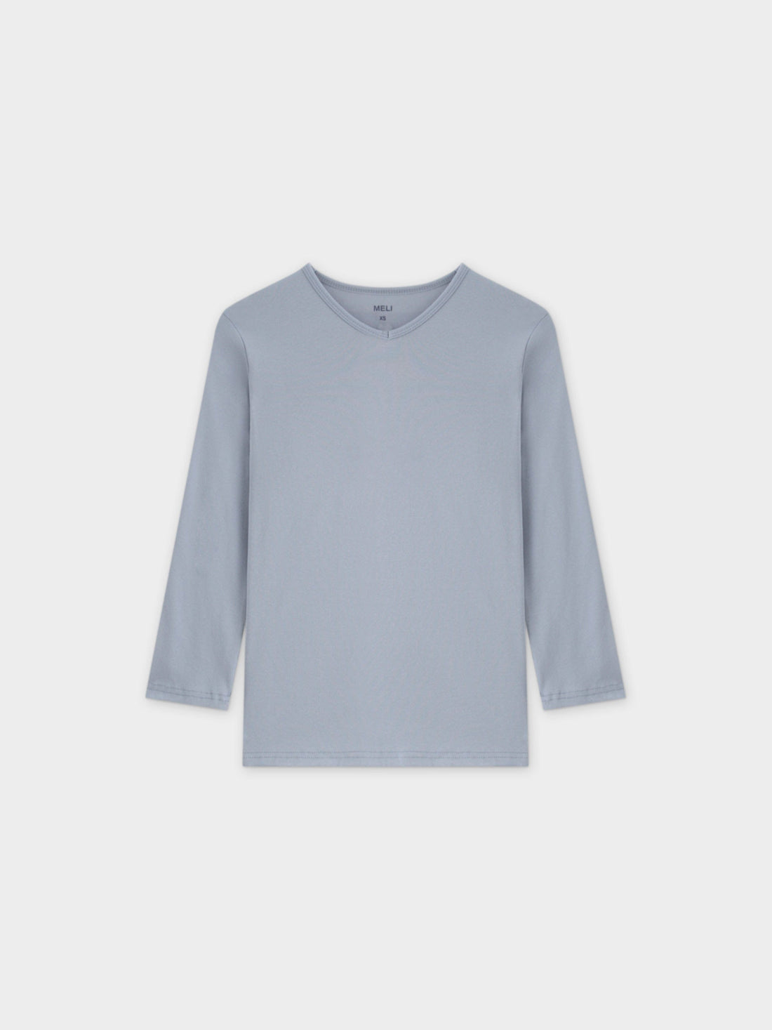 BASIC HIGH V TEE 3Q-LIGHT BLUE