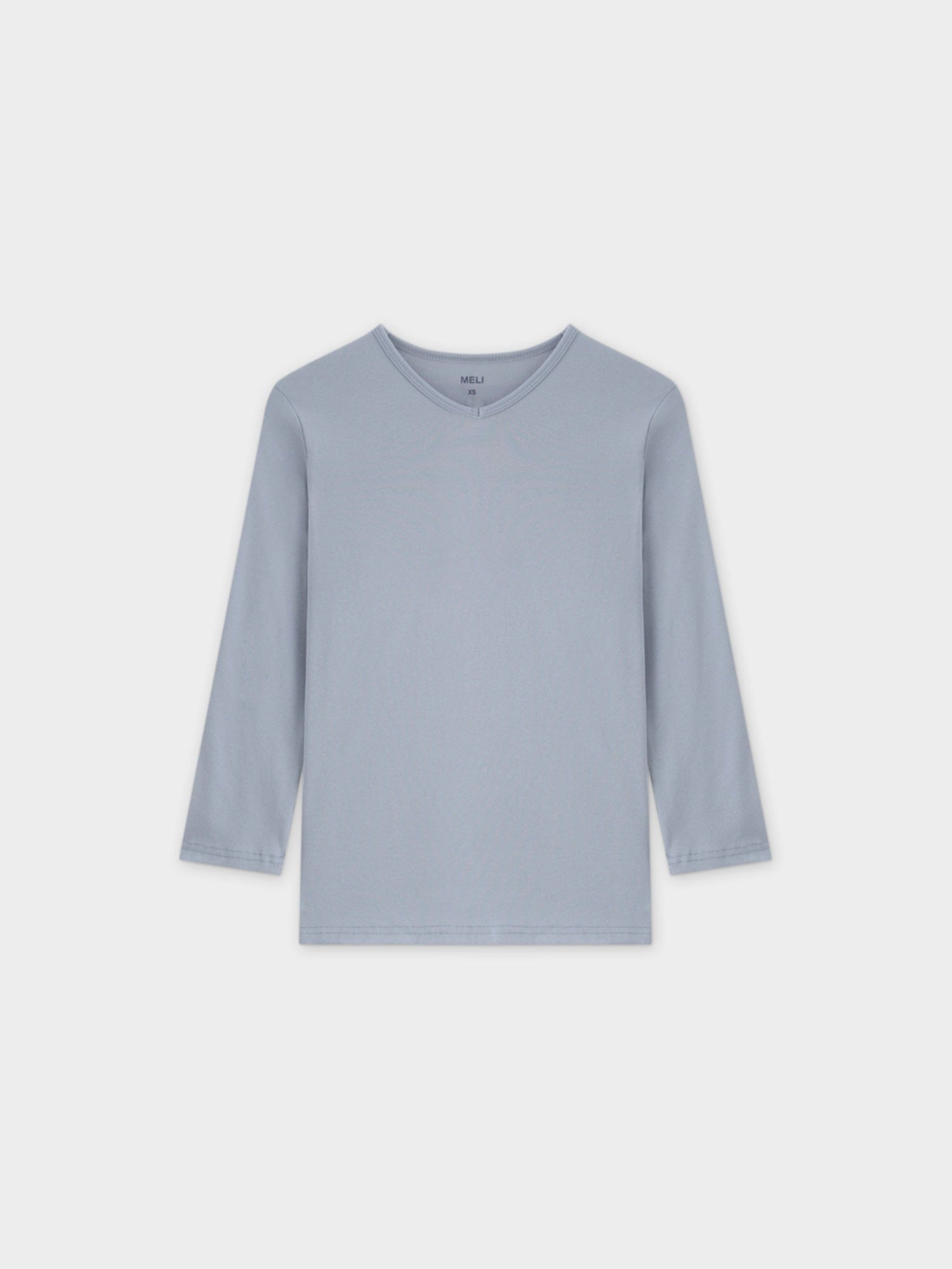 BASIC HIGH V TEE 3Q-LIGHT BLUE