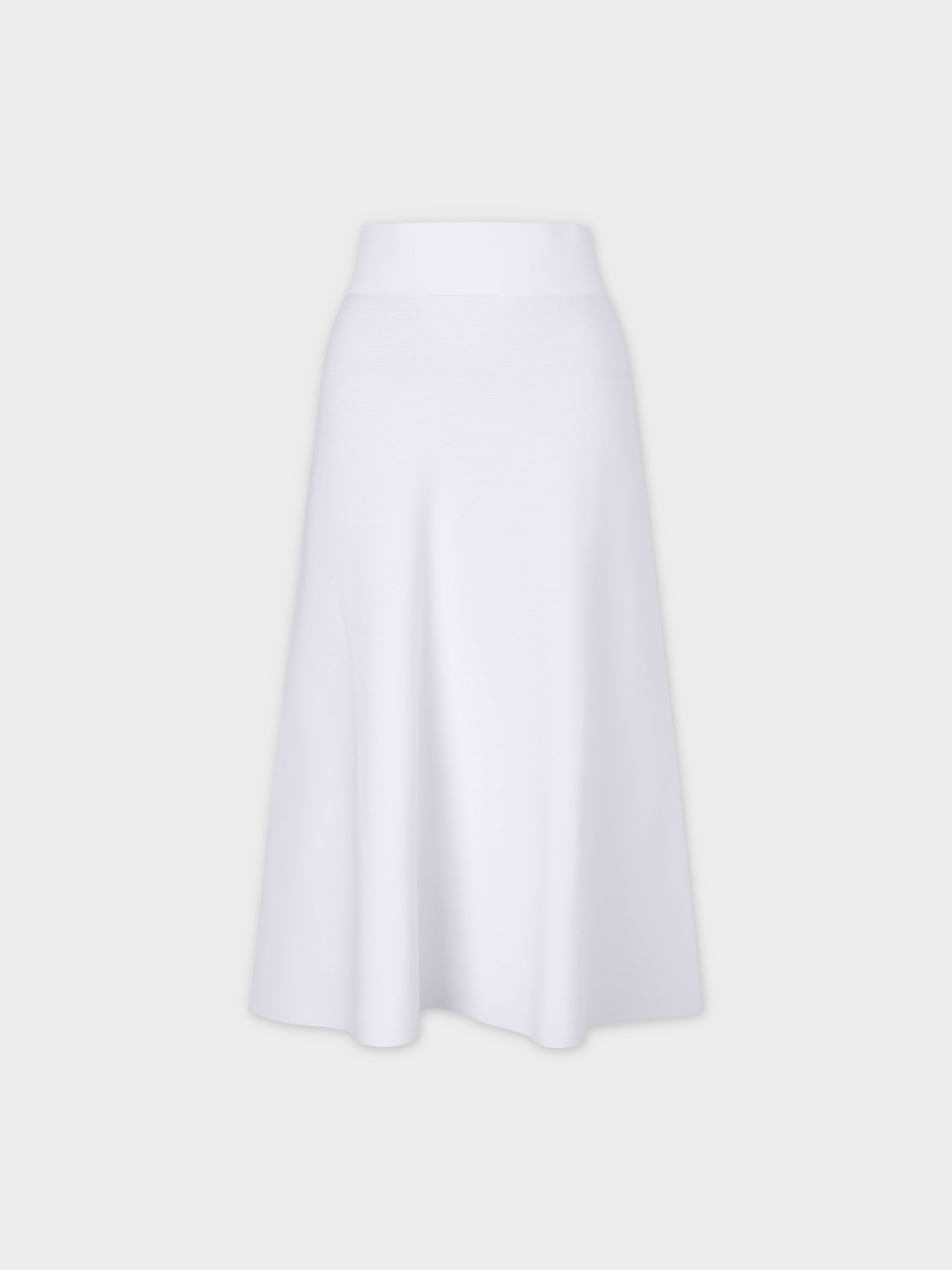 KNIT PLEATED SKIRT 26&quot;-WHITE