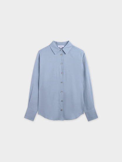 Linen Blouse-Light Blue