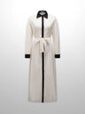 Long Button Down Shirtdress-Black Trimmed
