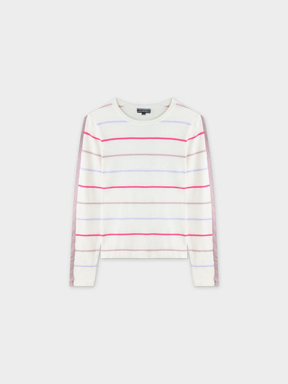 Ruffle Sleeve Sweater-Pink/Purple