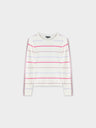 Ruffle Sleeve Sweater-Pink/Purple