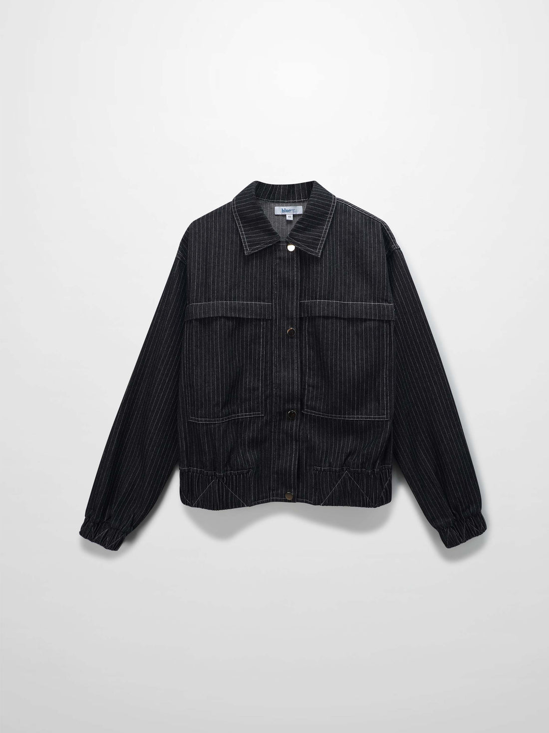 Denim Jacket-Black Pinstripe