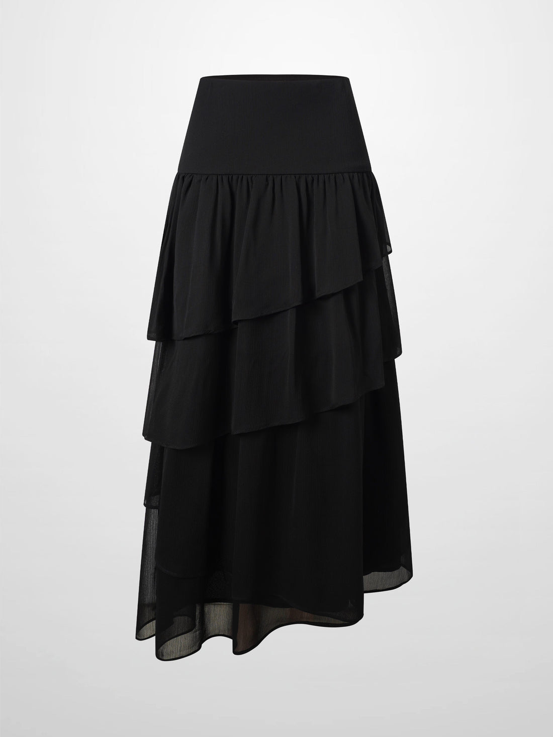 Chiffon Layered Skirt-Black